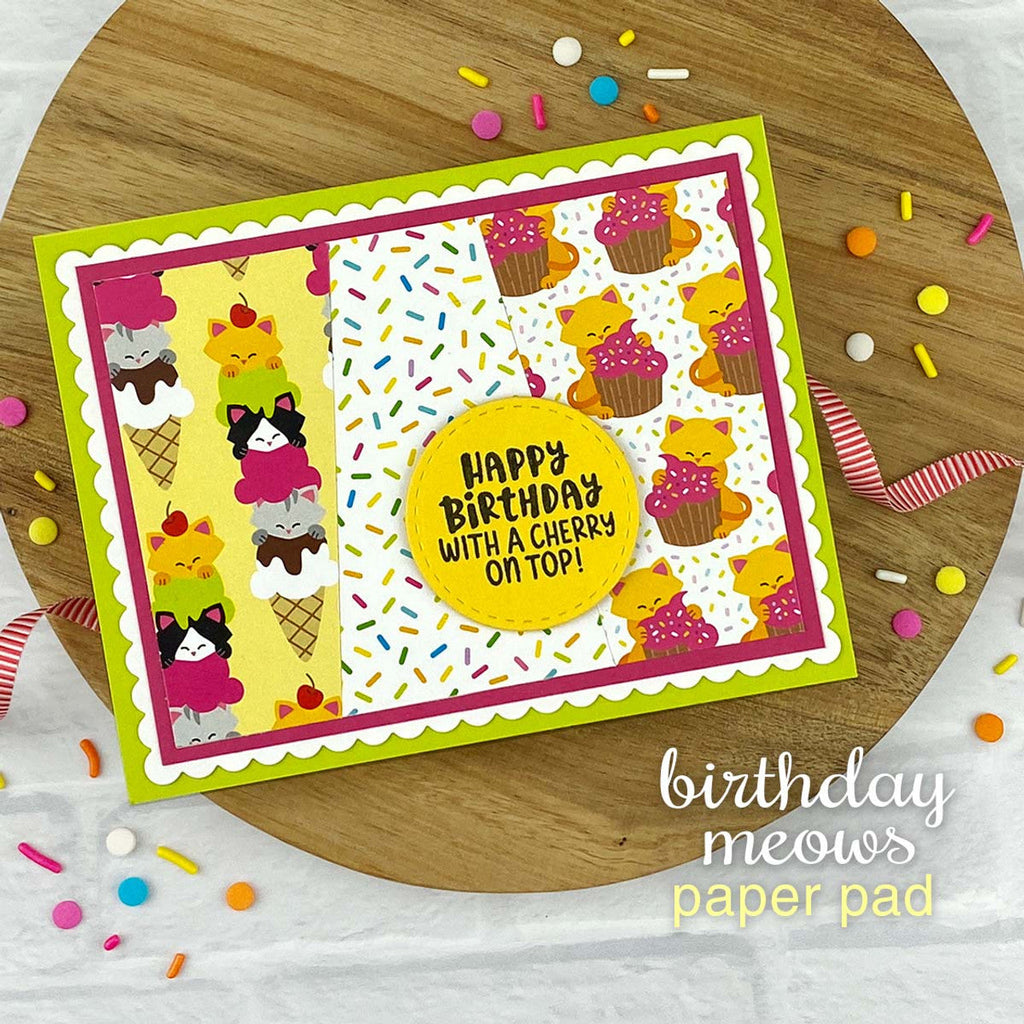 Newton's Nook Designs Birthday Meows 6x6 inch Paper Pad NN2307P01 cupcakes