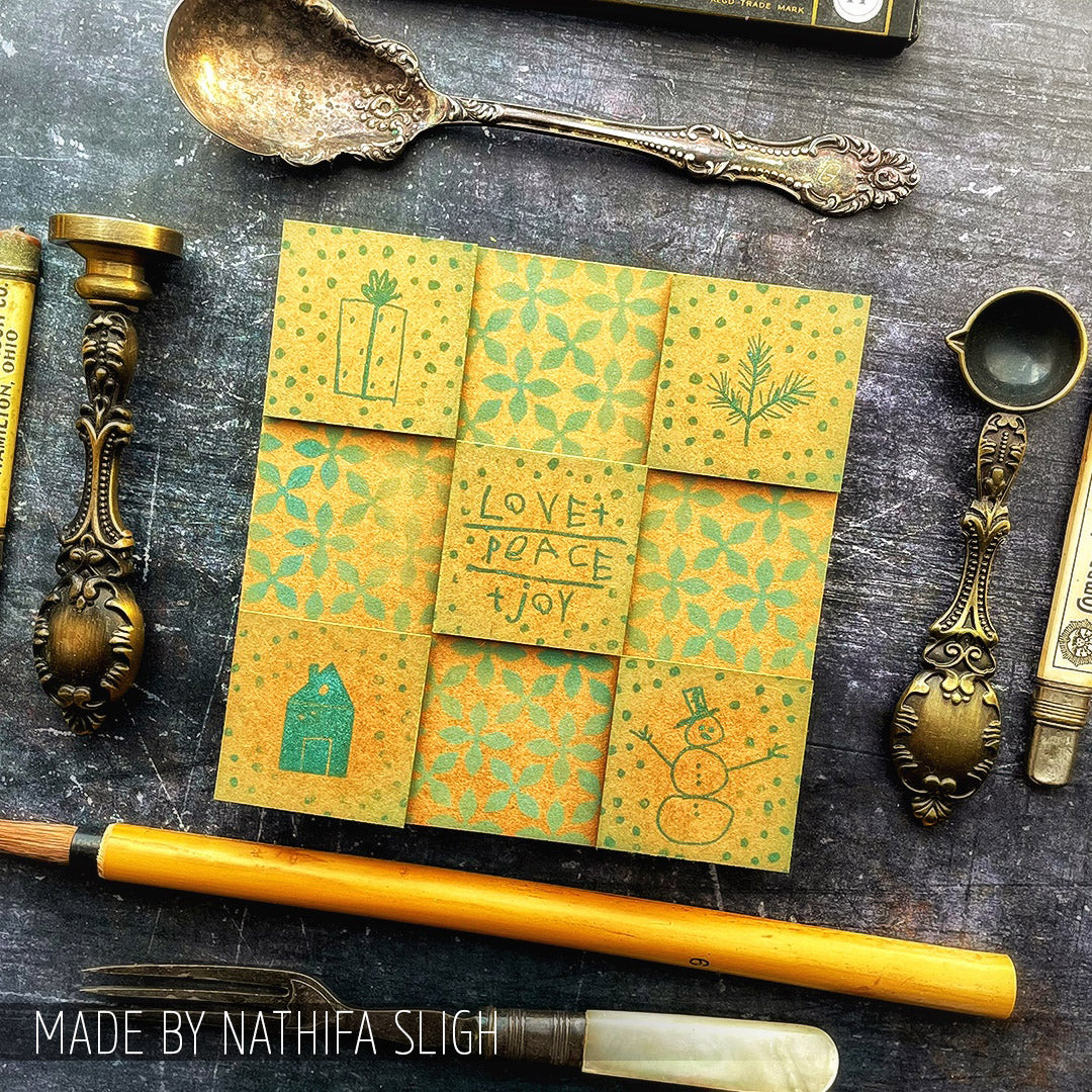 Tim Holtz Clear Stamps and Stencil Seasonal Scribble, Polkadot, Tinsel thmm136