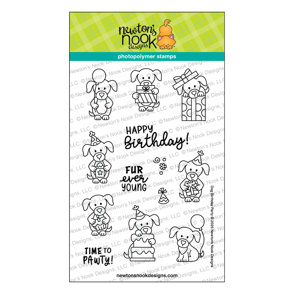 Newton's Nook Designs Dog Birthday Party Clear Stamps nn2507s02 1