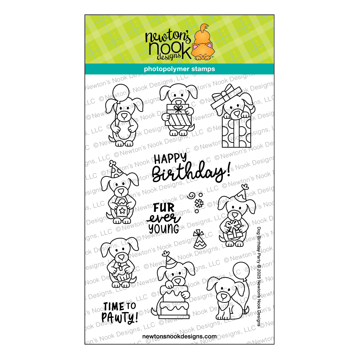 Newton's Nook Designs Dog Birthday Party Clear Stamps nn2507s02 1