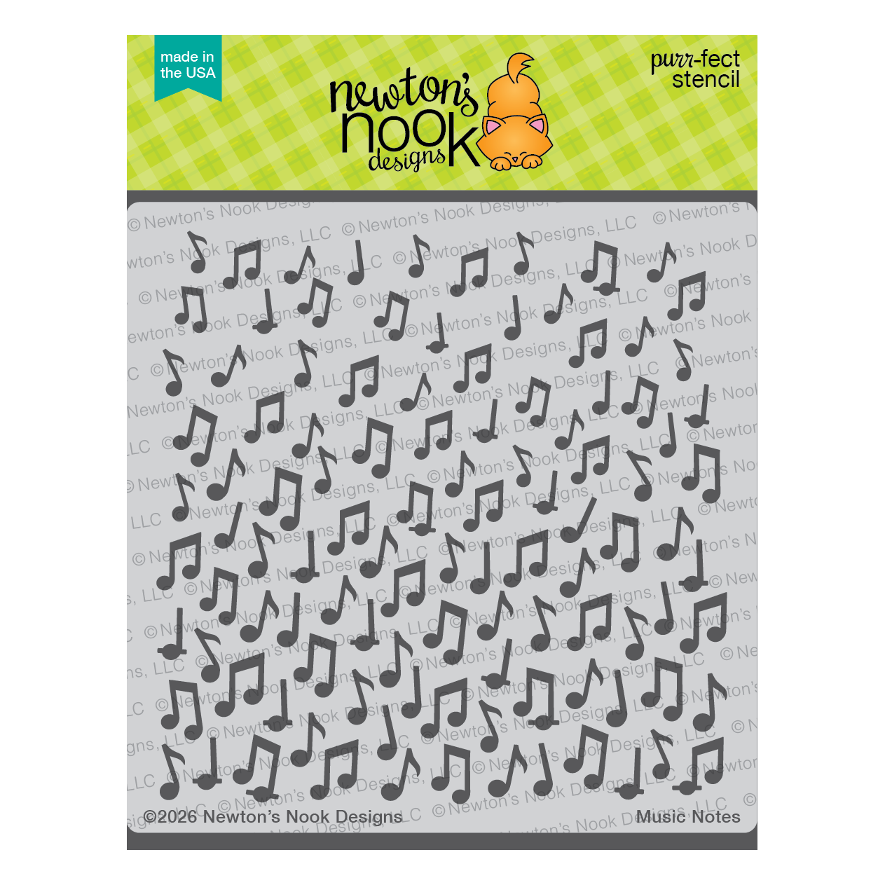 Newton's Nook Designs Music Notes Stencil nn2603t01