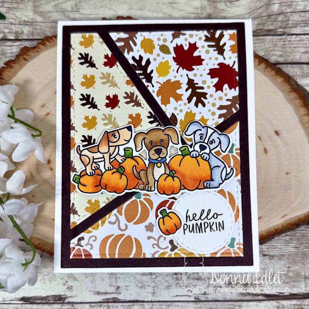 Newton's Nook Designs Pumpkin Tails Clear Stamps nn2509s06 leaves