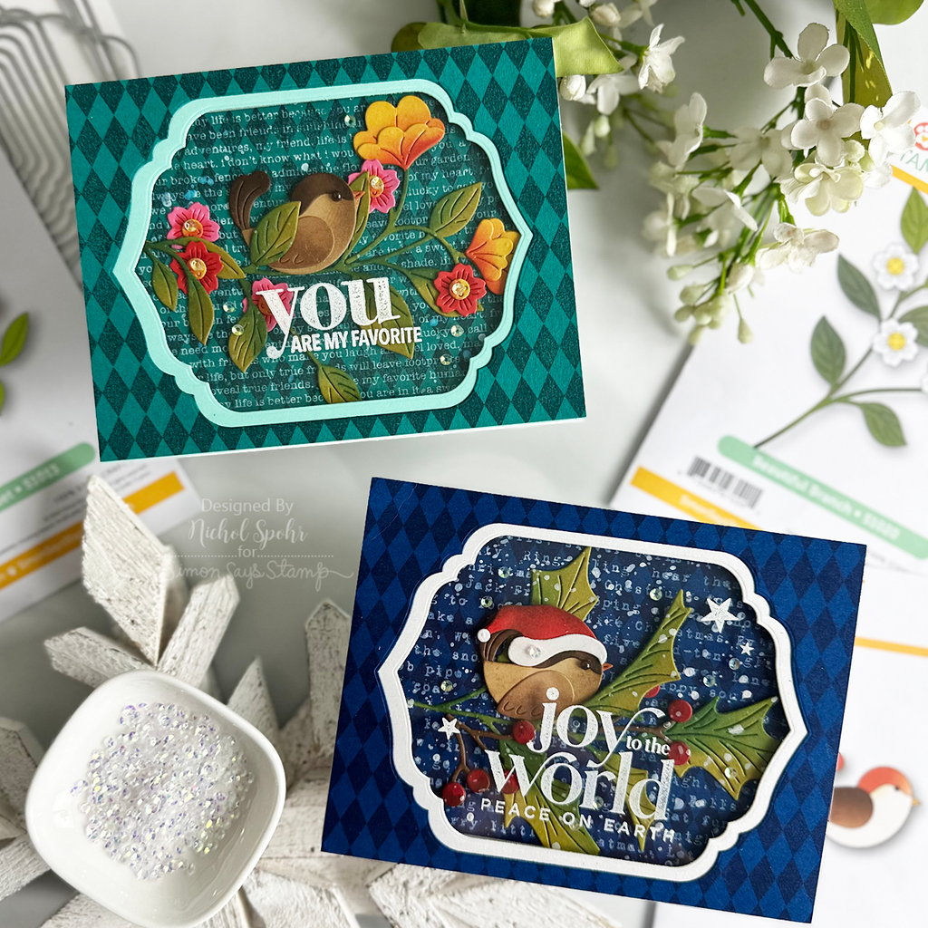Simon Says Stamp Modern Teardrops Wafer Dies 1367sd Happy Camper Bird Cards | color-code:ALT07