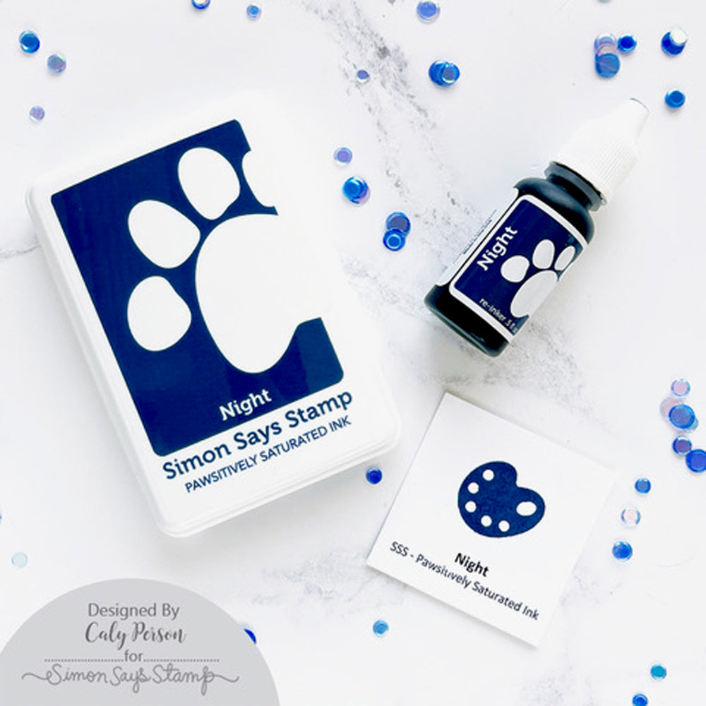 Simon Says Stamp Pawsitively Saturated Ink and Re-inker Set Night ink48set Celebrate