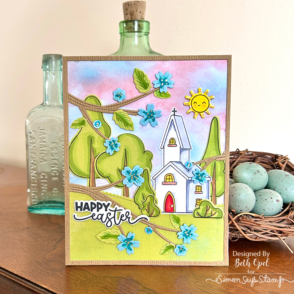 Simon Says Clear Stamps No Place Like Home 2179ssc Rain or Shine Easter Card