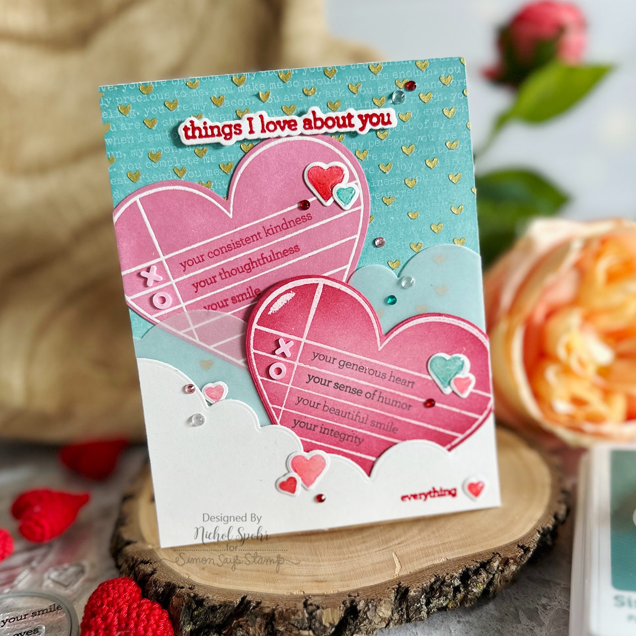 CZ Design Stamps And Dies Noted Heart Smitten Love Card | color-code:ALT04