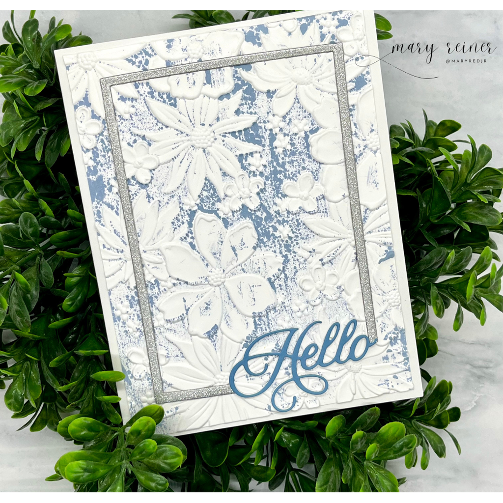 Simon Says Stamp Nuvelli Script Hello Wafer Dies s1035 Happy Camper Hello Card
