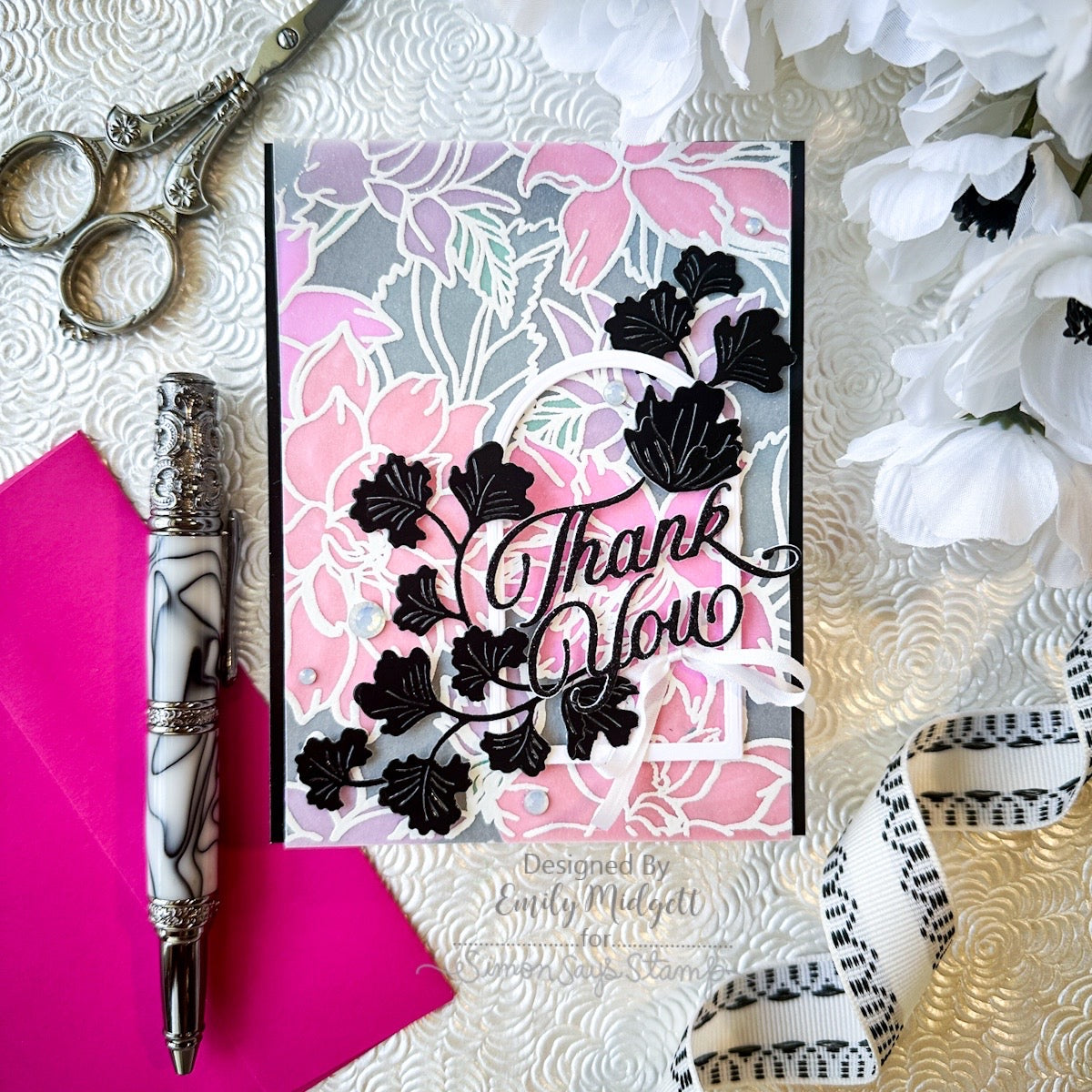 Simon Says Stamp Nuvelli Script Thank You Wafer Dies s1036 Friend Like You Thank You Card | color-code:ALT03