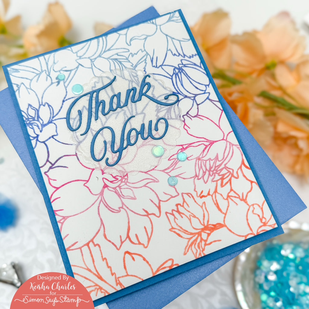 Simon Says Stamp Nuvelli Script Thank You Wafer Dies s1036 Friend Like You Thank You Card