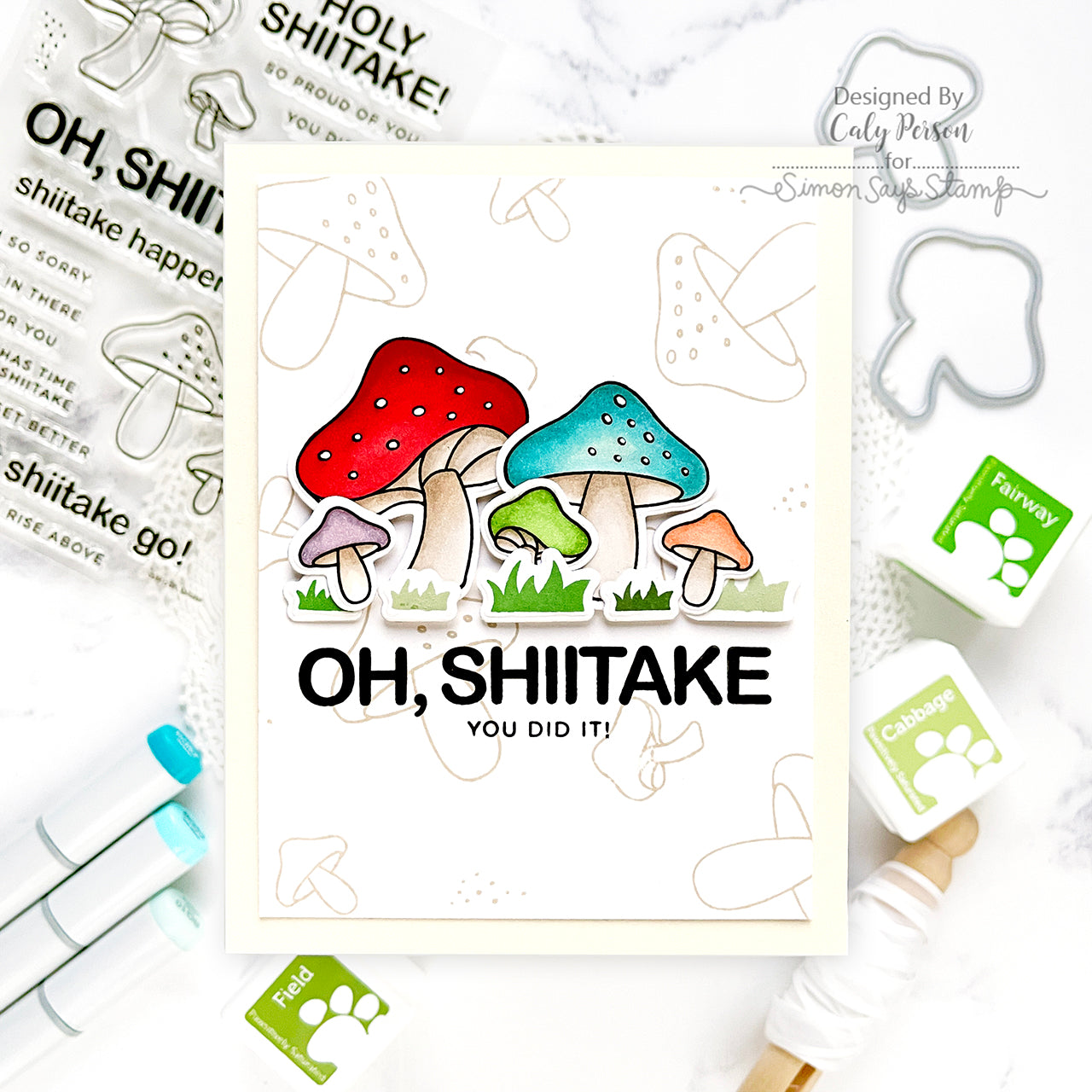 CZ Design Stamps and Dies Oh Shiitake set906os To Love Congratulations Card | color-code:ALT02