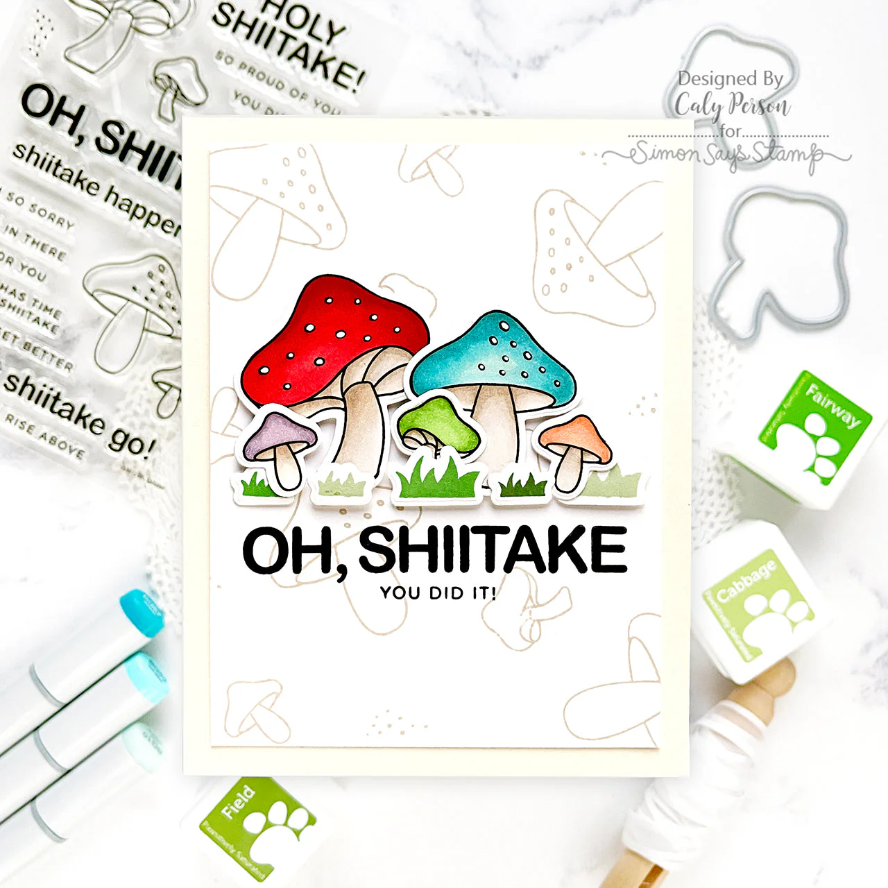 CZ Design Stamps Dies And Stencil Oh Shiitake set934os Favorite Things Congrats Card