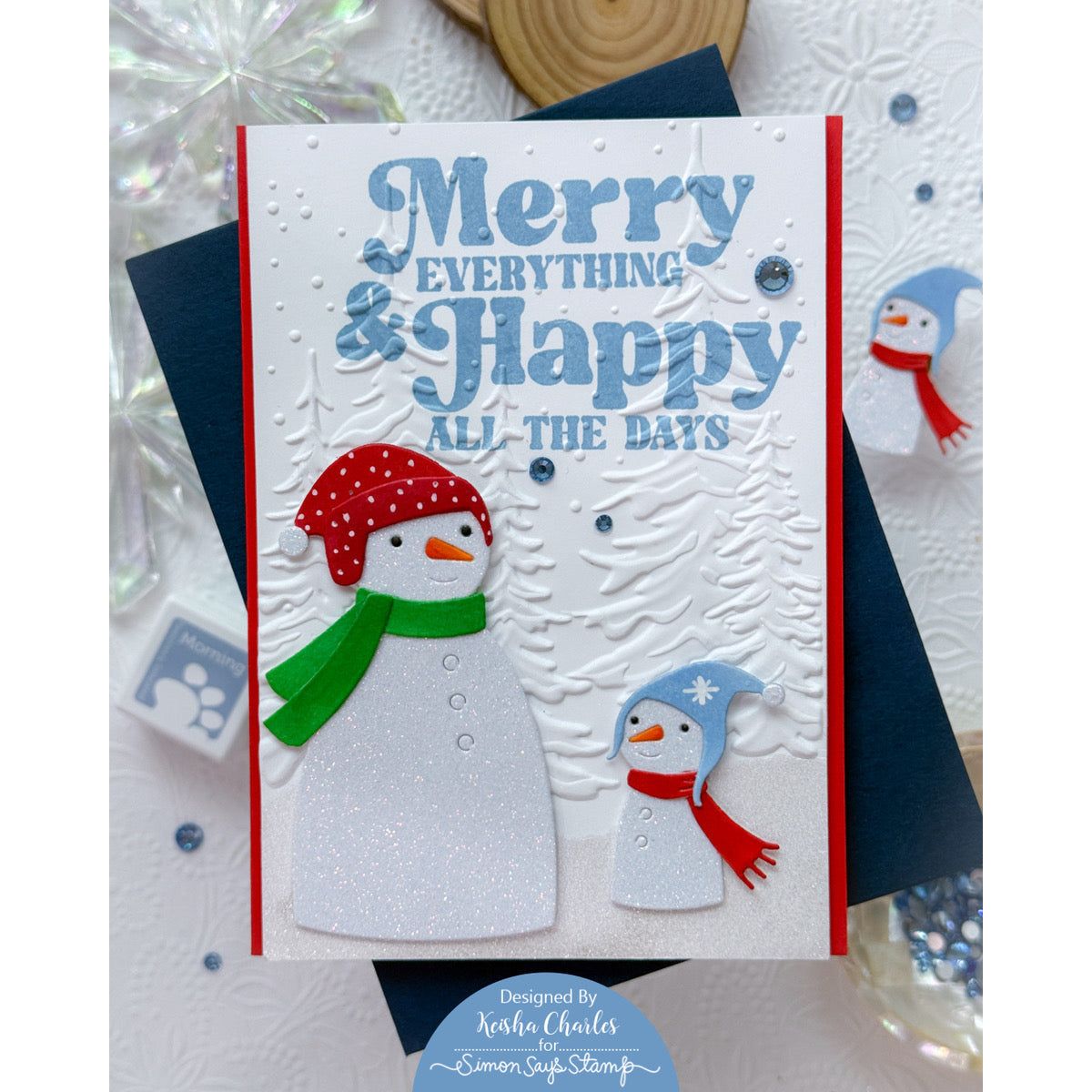 Simon Says Stamp Oliver the Snowman Wafer Dies s960 Festive Fun Holiday Card | color-code:ALT04