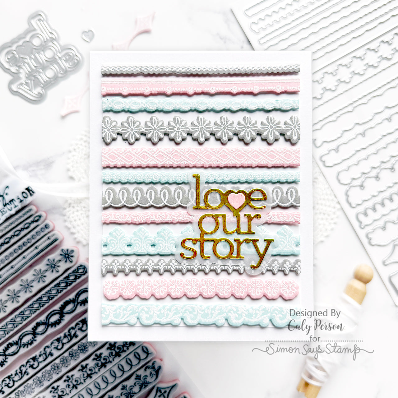 CZ Design Love Our Story Wafer Dies czd262 Moments in Time Love Our Story Card