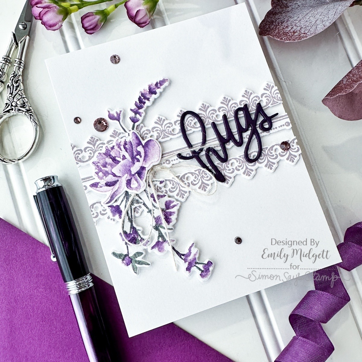 Tim Holtz Ornate Trims Stamps with Simon Says Stamp Dies Bundle setot25 Hugs Card | color-code:ALTS 5
