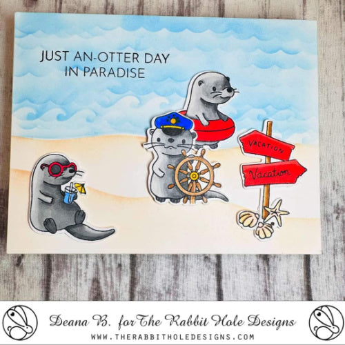 The Rabbit Hole Designs Otter Play Dies TRH-202D beach