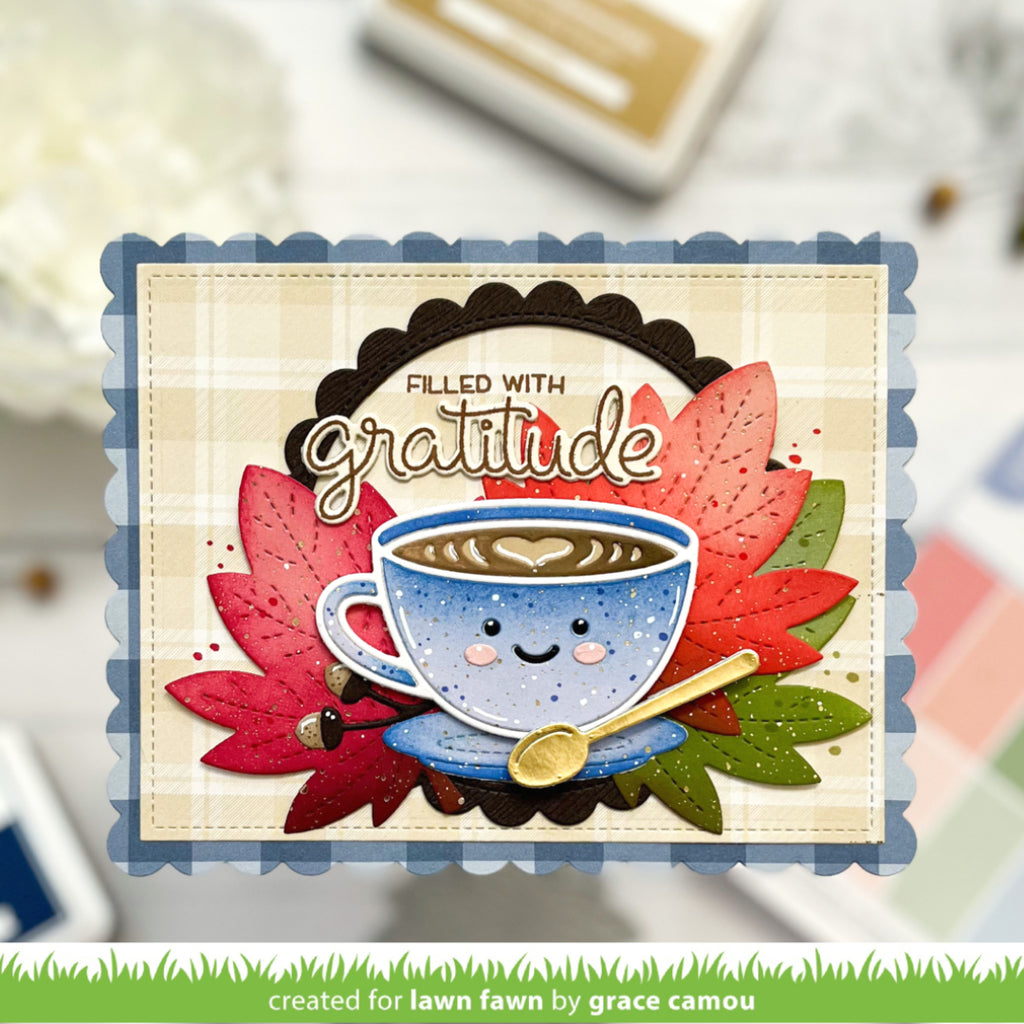 Lawn Fawn Outside In Stitched Maple Leaf Dies lf3248 gratitude