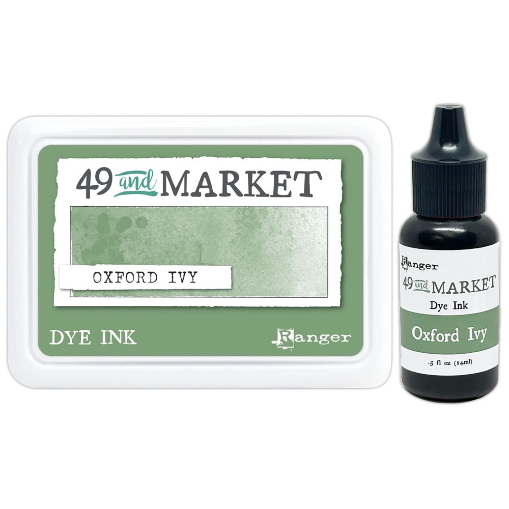 Ranger 49 and Market Oxford Ivy Dye Ink Pad And Reinker Bundle