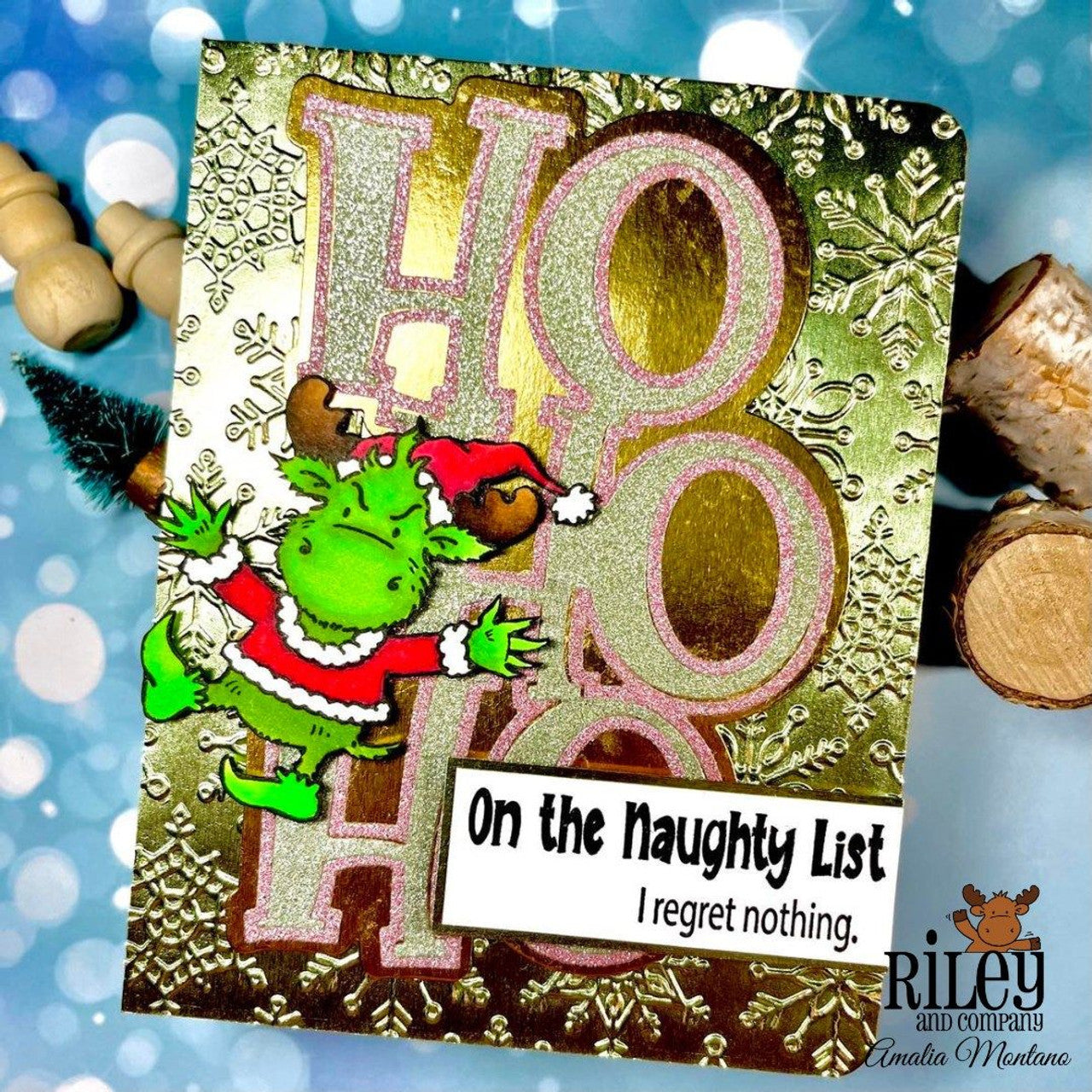 Riley And Company Funny Bones I Regret Nothing Cling Rubber Stamp rwd-1189 ho ho ho