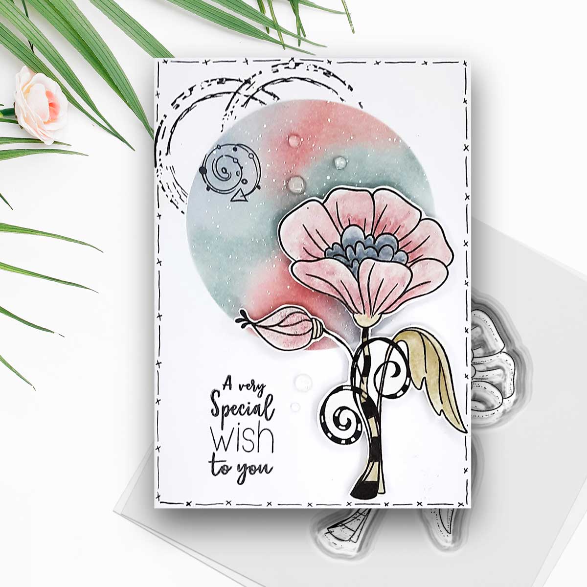 Polkadoodles Quirky Flower 1 Clear Stamp pd8768 special wish