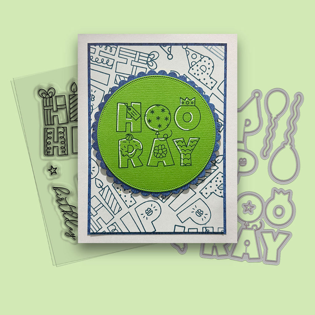 Polkadoodles Hip Hip Hooray Outline Clear Stamps pd8830 party
