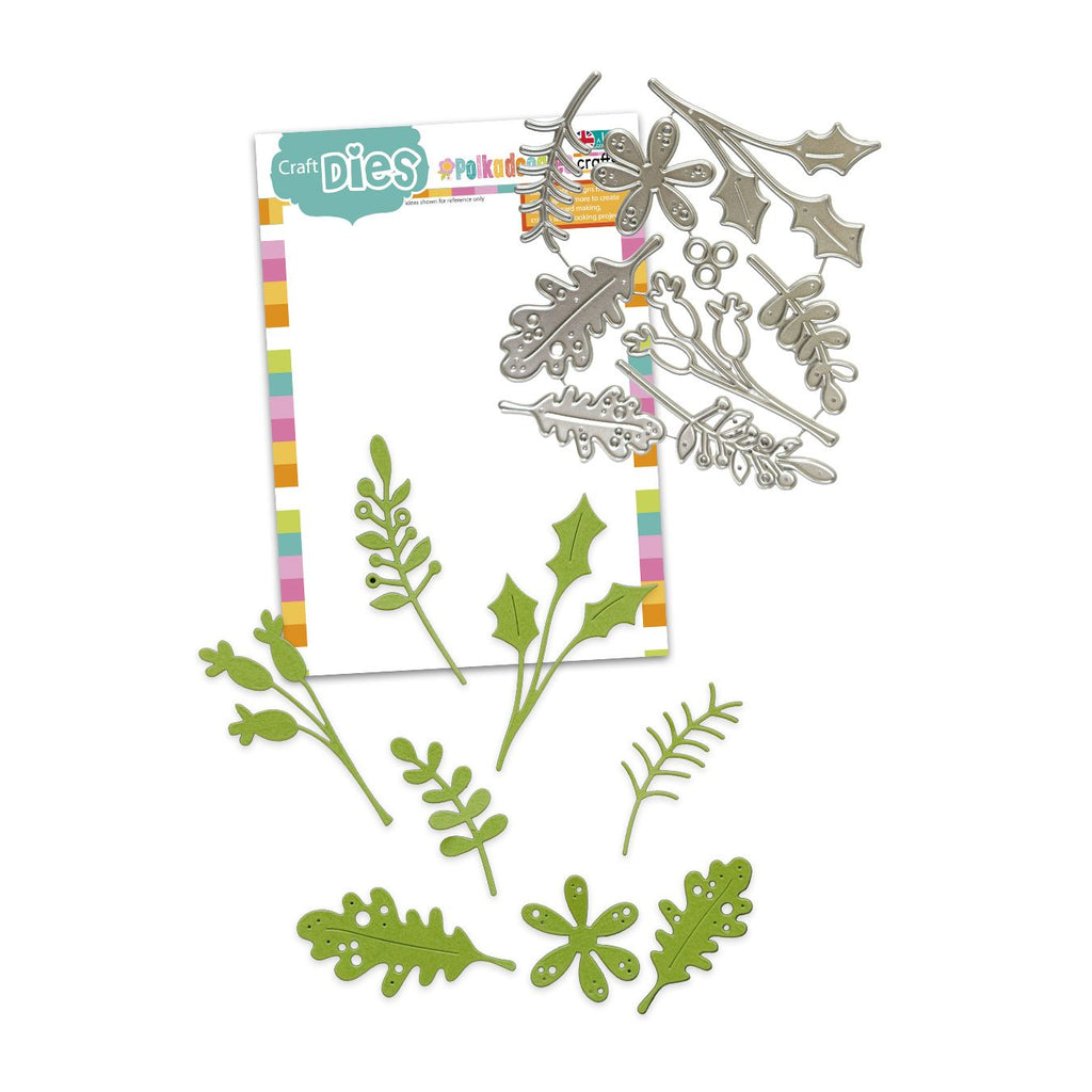 Polkadoodles Winter Botanical Bits Dies pd9189