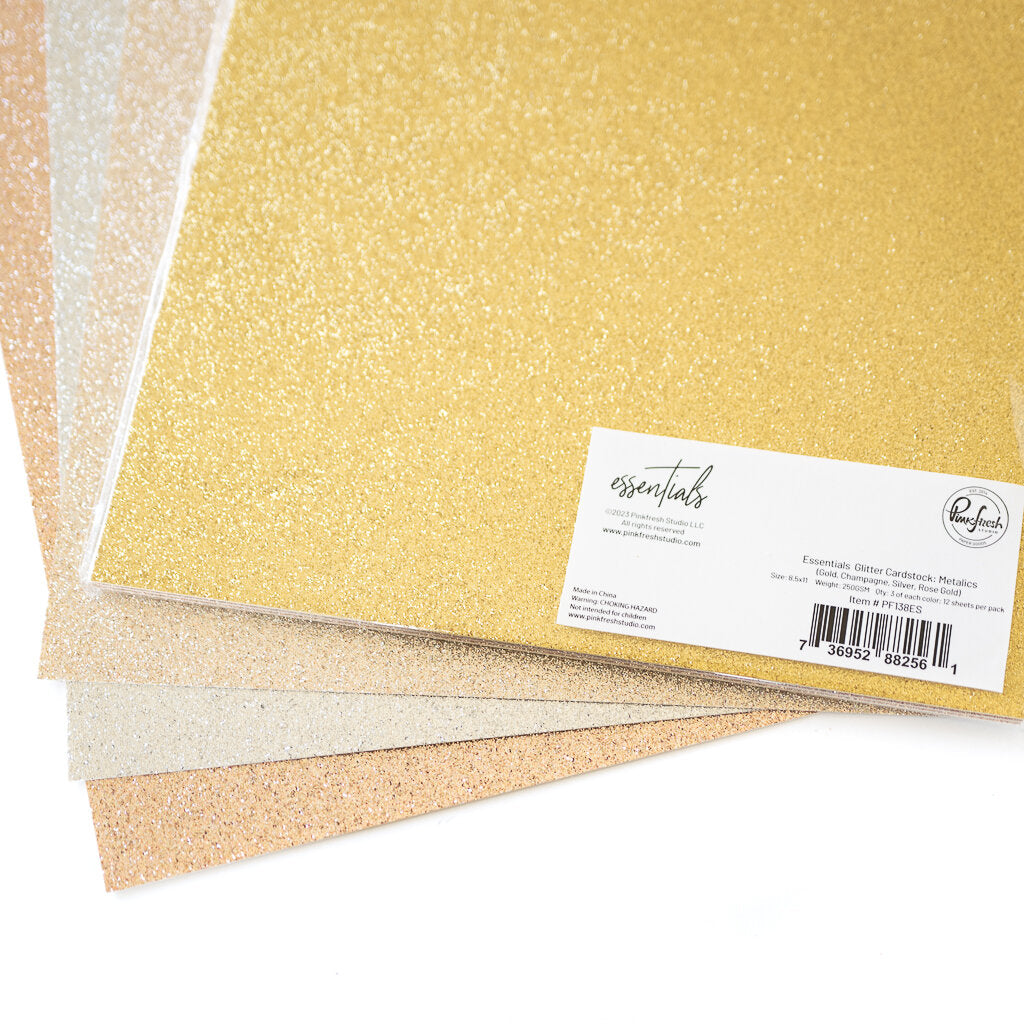 Pinkfresh Studio Essentials Glitter Cardstock Metallics pf138es Detailed Product Image