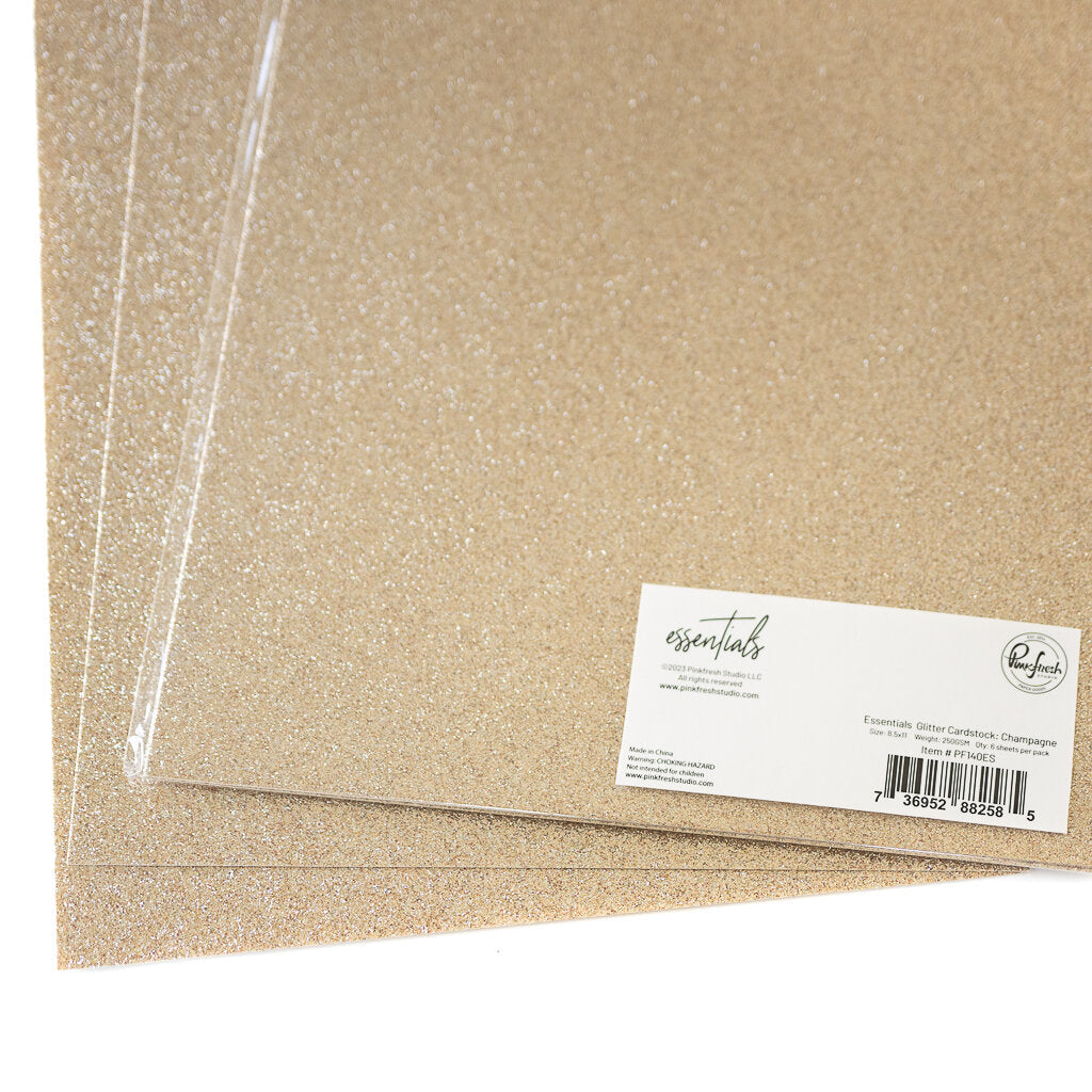 Pinkfresh Studio Essentials Glitter Cardstock Champagne pf140es Detailed Product Image