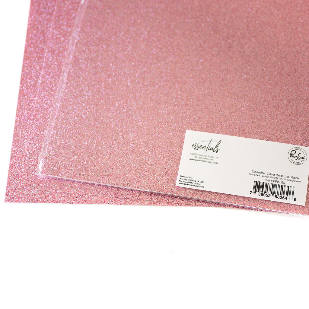 Pinkfresh Studio Essentials Glitter Cardstock Blush pf146es Detailed Product Image