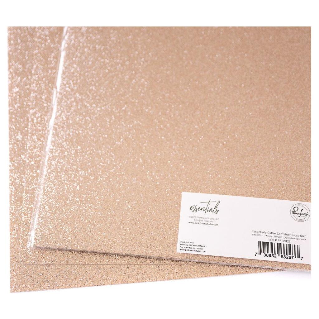 Pinkfresh Studio Essentials Glitter Cardstock Rose Gold pf149es Detailed Product Image