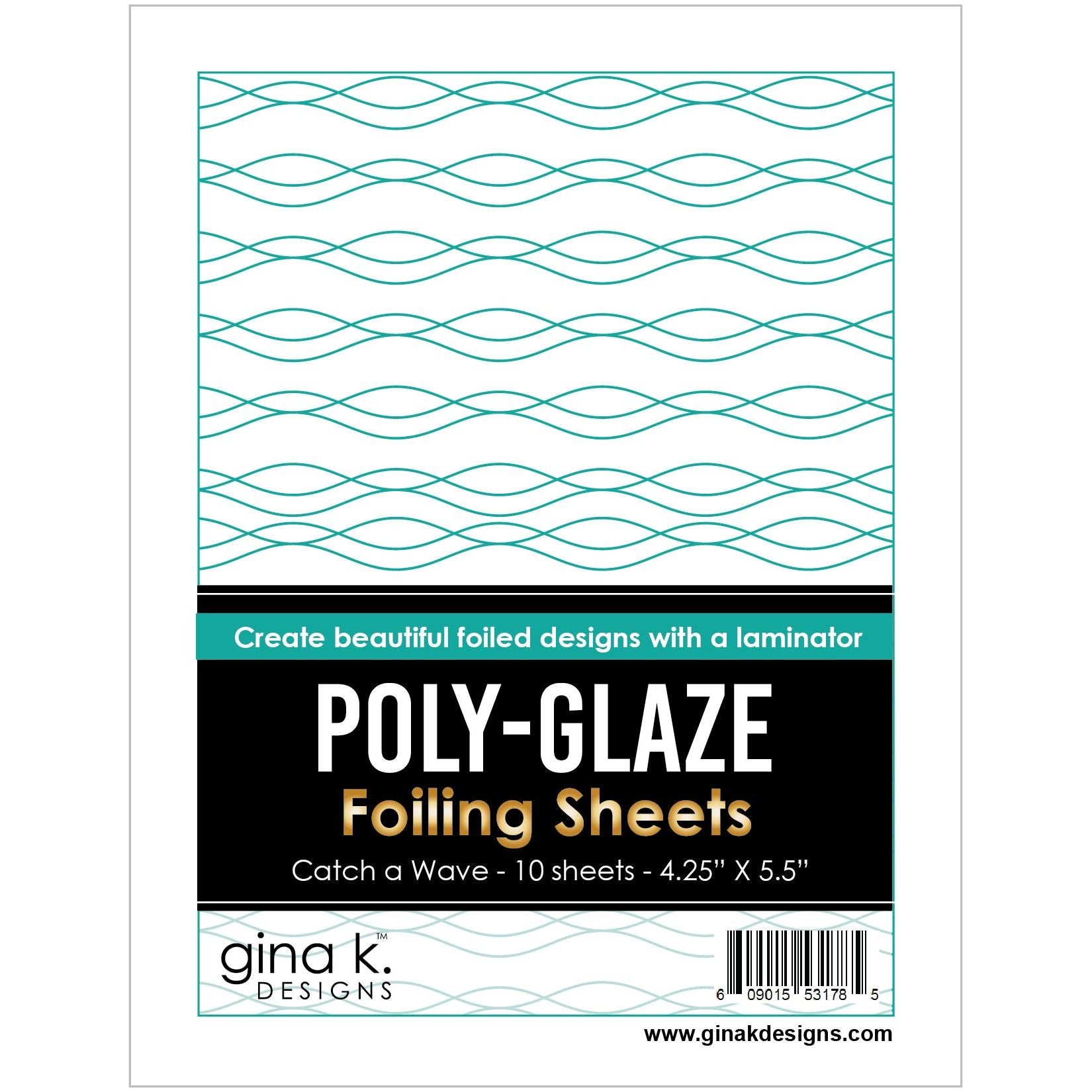 Gina K Designs CATCH A WAVE Poly-Glaze Foiling Sheets pgfcw