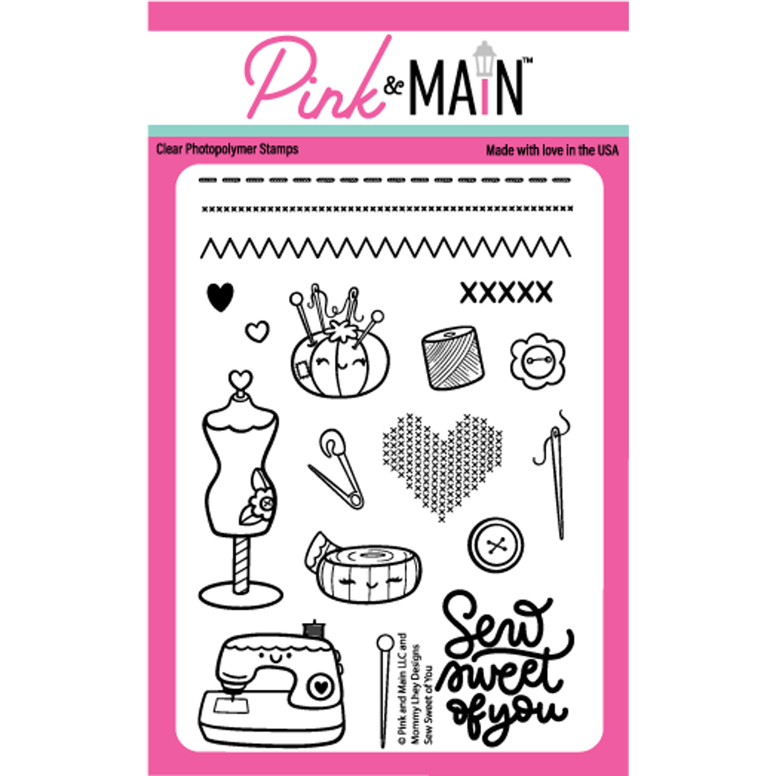 Pink and Main Sew Sweet Of You Clear Stamps pm0656