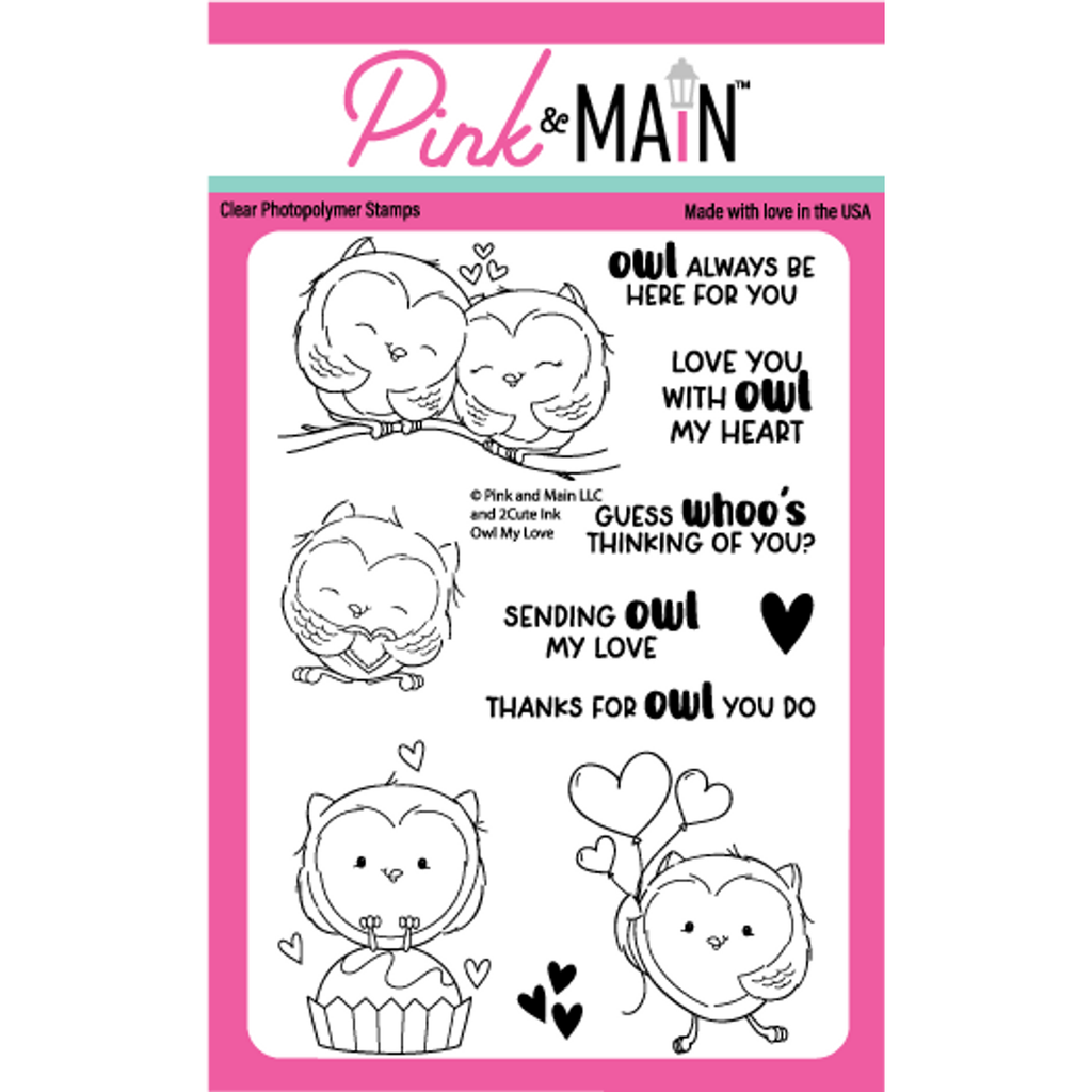 Pink and Main Owl My Love Clear Stamps pm0665
