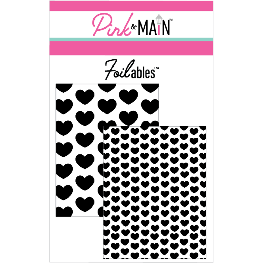 Pink and Main Polka Hearts Foilable Panels pmf174
