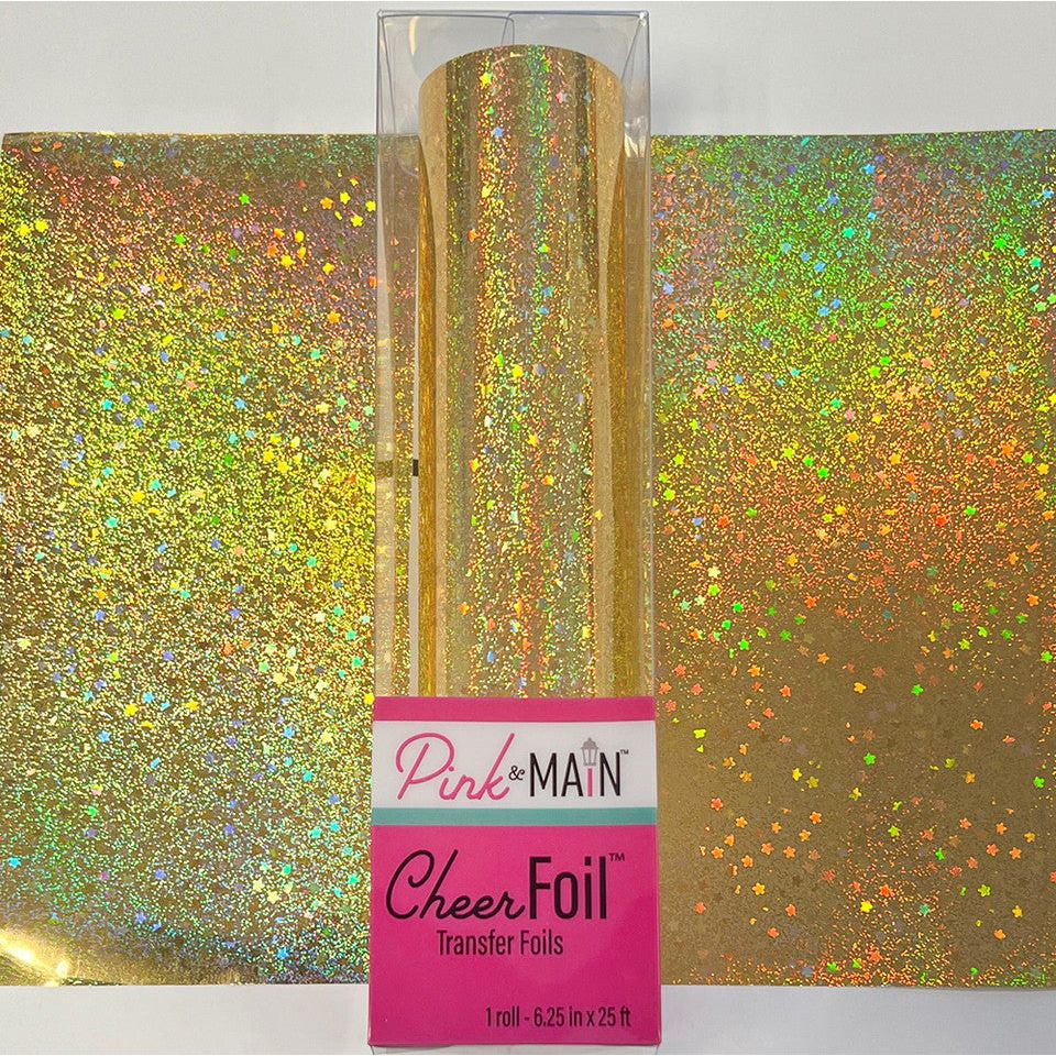 Pink and Main Sparkle Gold CheerFoil Roll pmf188