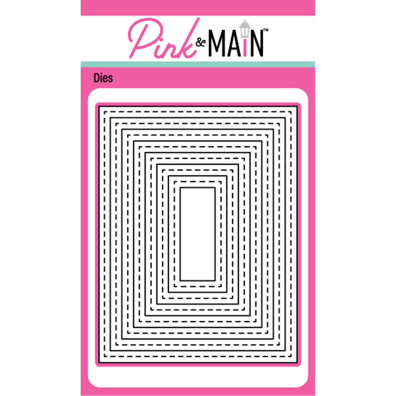 Pink and Main Stitched Rectangle Frames Dies pnm616