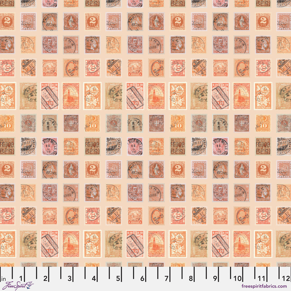 Tim Holtz Fabric By The Yard Orange Stamps pwth231 Eclectic Elements Palette