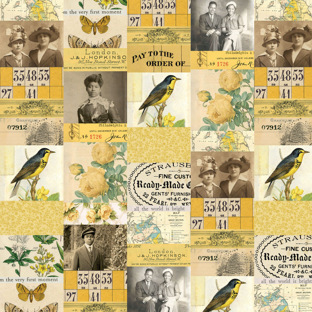 Tim Holtz Fabric Palette Yellow Bundle of 10 Fat Quarters
