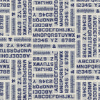 Tim Holtz Fabric By The Yard Indigo Typography pwth295 Eclectic Elements Palette