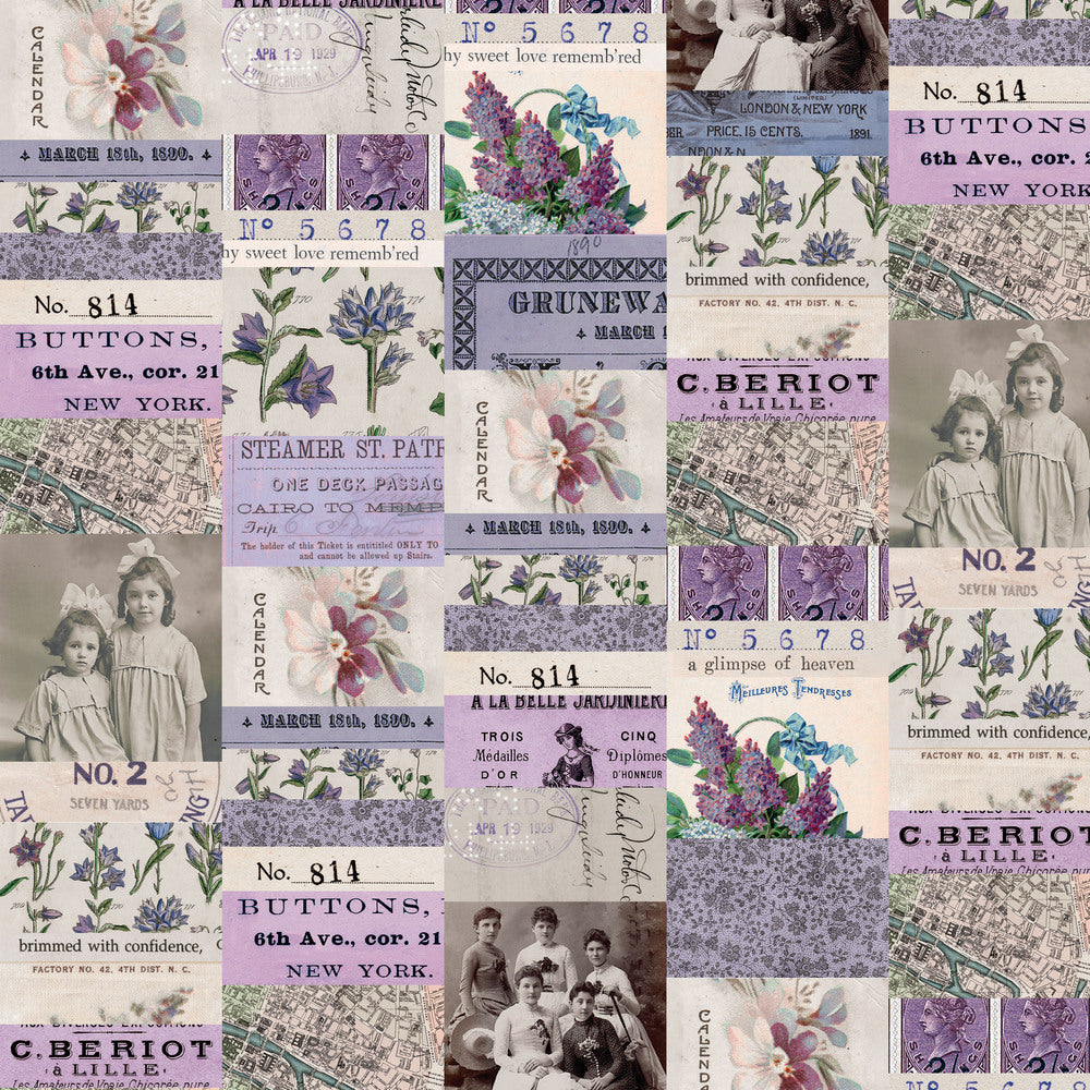 Tim Holtz Fabric Palette Purple Bundle of 10 Fat Quarters