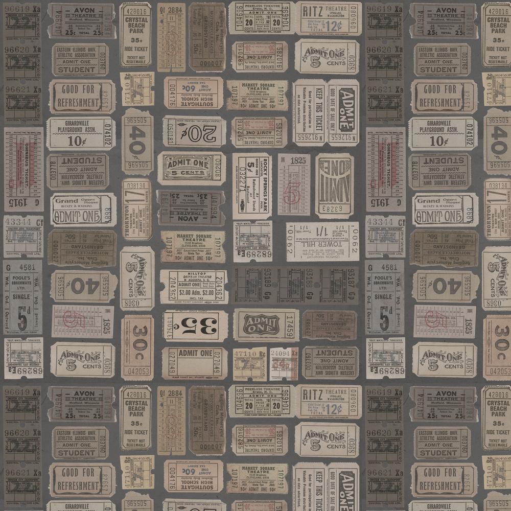 Tim Holtz Fabric By The Yard Charcoal Tickets pwth312 Eclectic Elements Palette