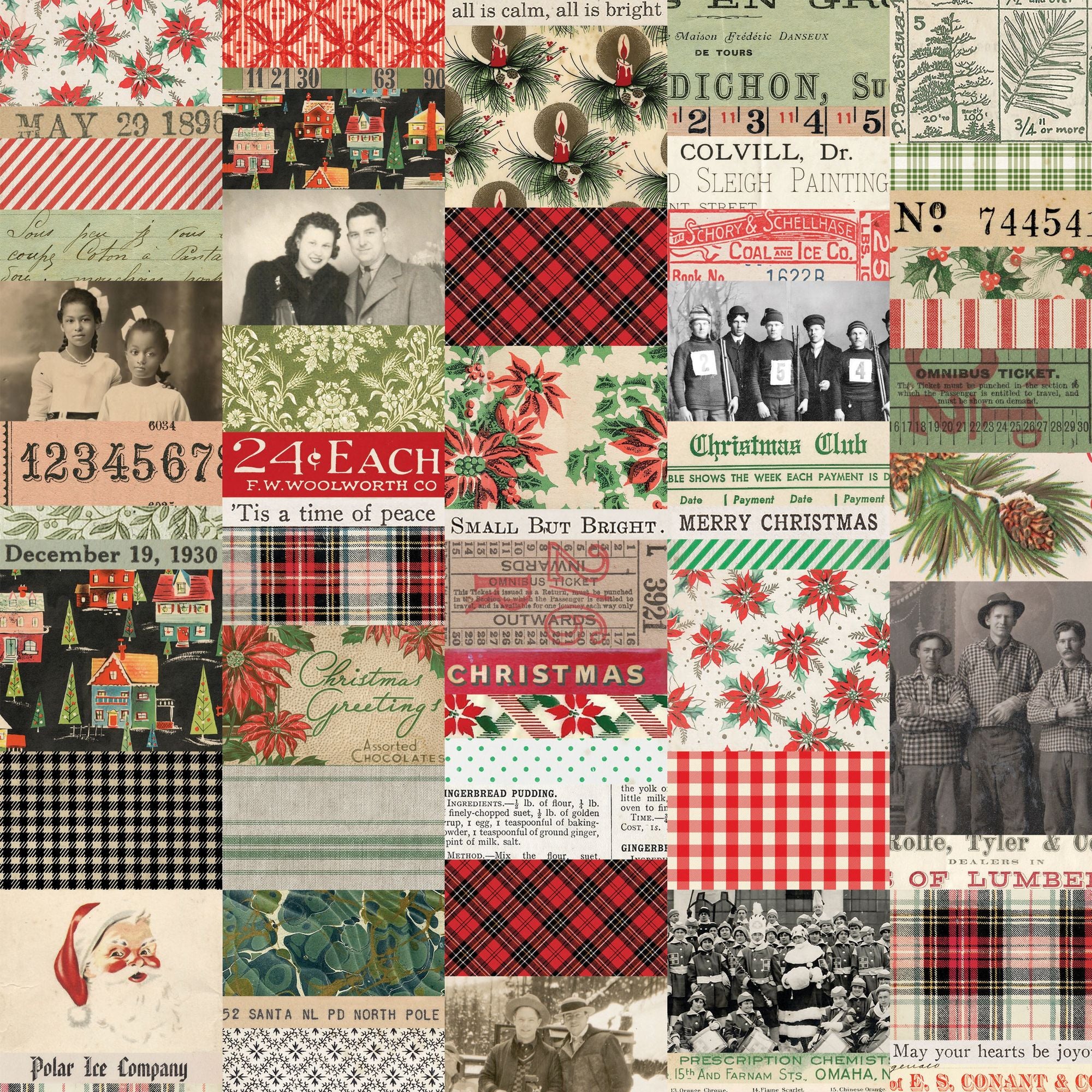Tim Holtz Fabric Palette Seasonal Bundle of 5 Fat Quarters Halloween And Christmas th25hc