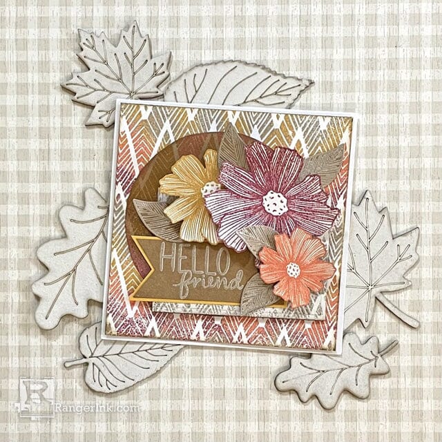 Dina Wakley Ranger KRAFT CARDSTOCK mdj59653 Hello Friend Card | color-code:ALT02