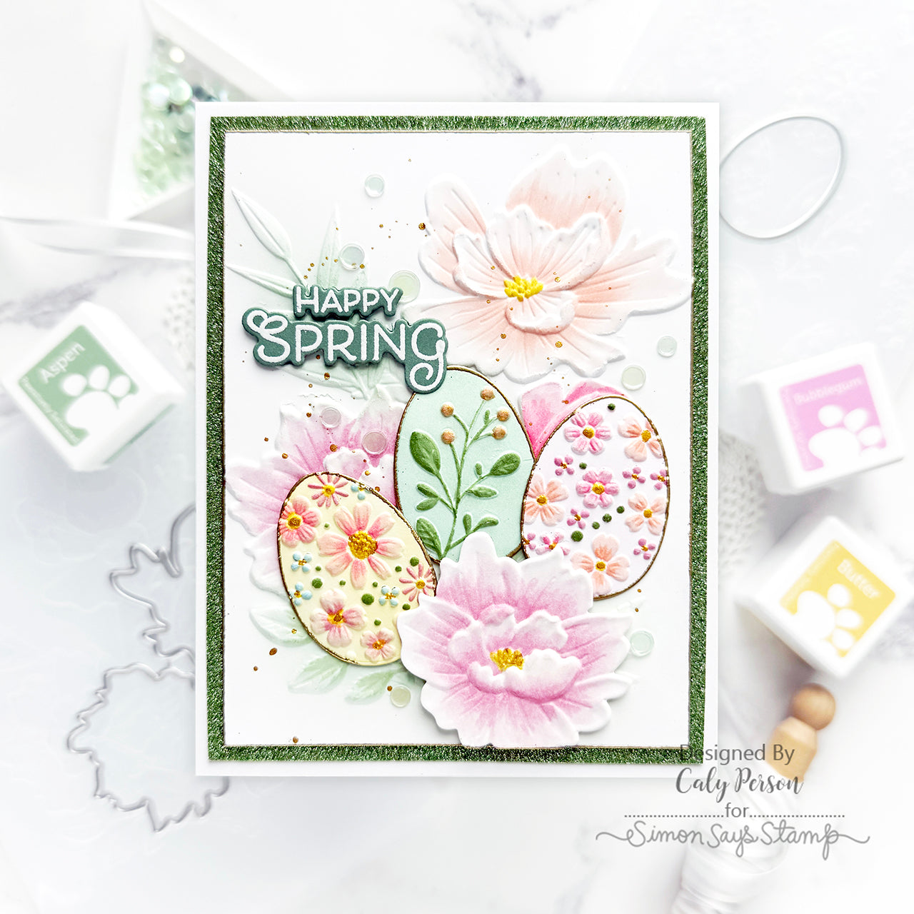Simon Says Stamp Embellishment Mix Pale Green 0225pg Favorite Things Spring Card | color-code:ALT03