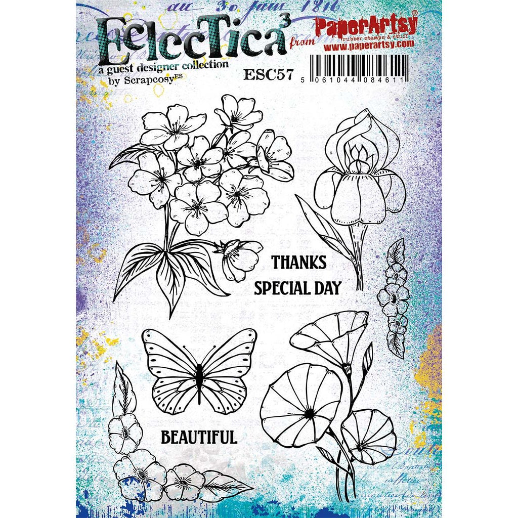 PaperArtsy Eclectica3 Scrapcosy Cling Stamps esc57