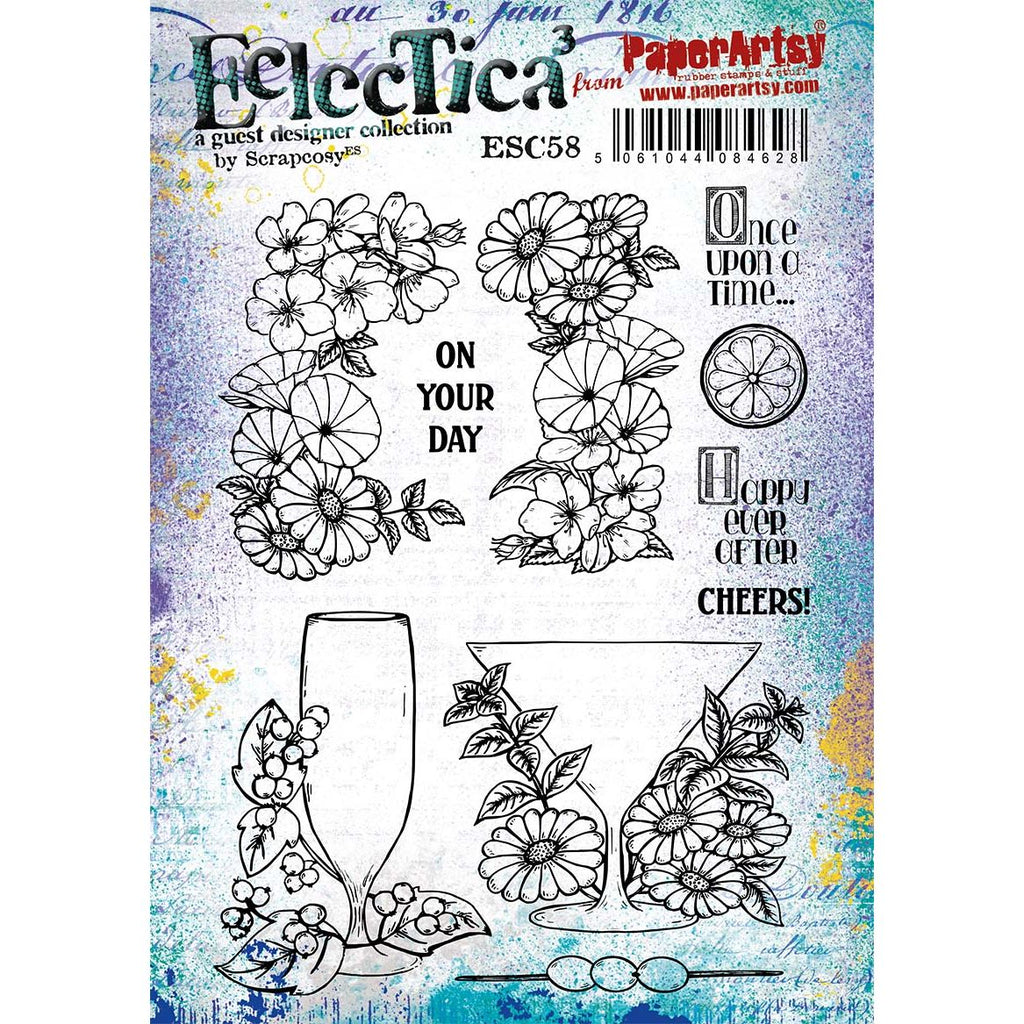 PaperArtsy Eclectica3 Scrapcosy Cling Stamps esc58