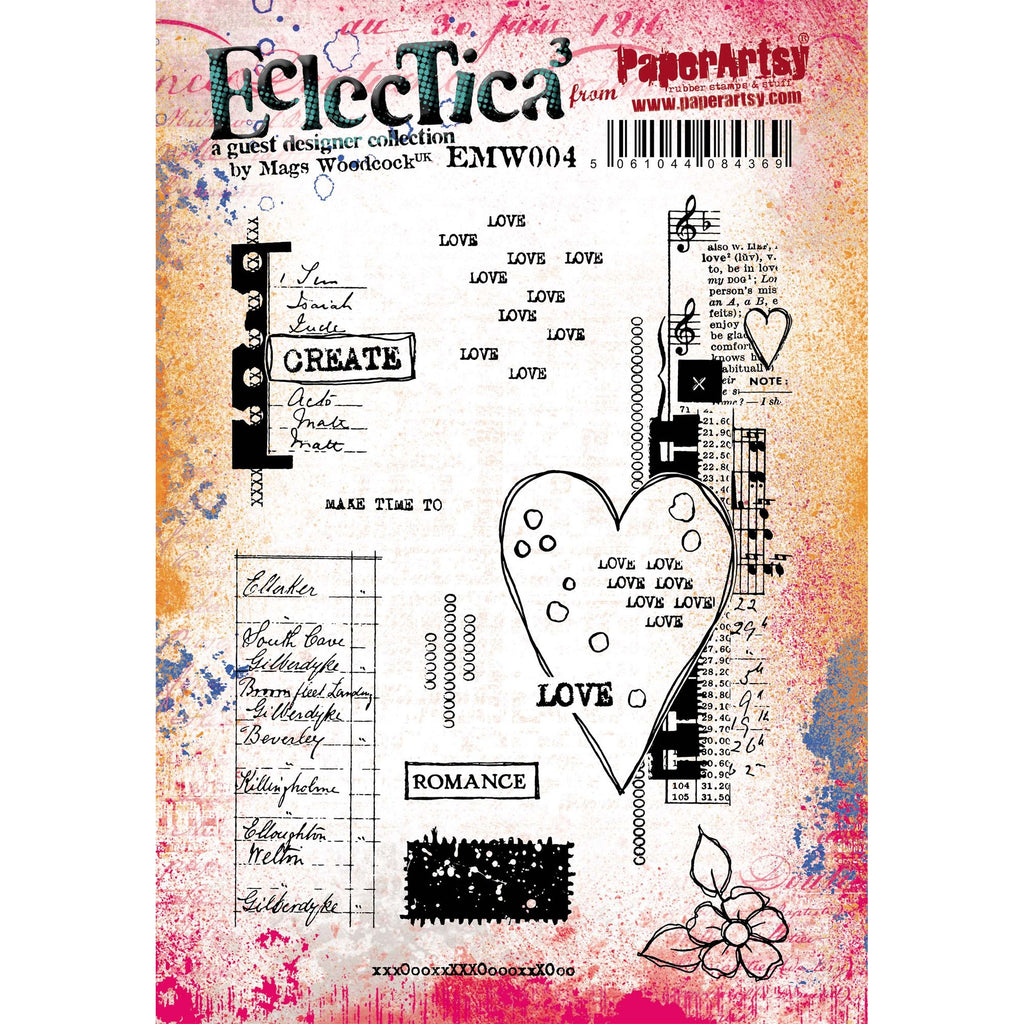 PaperArtsy Mags Woodcock Eclectica3 Cling Stamps emw004