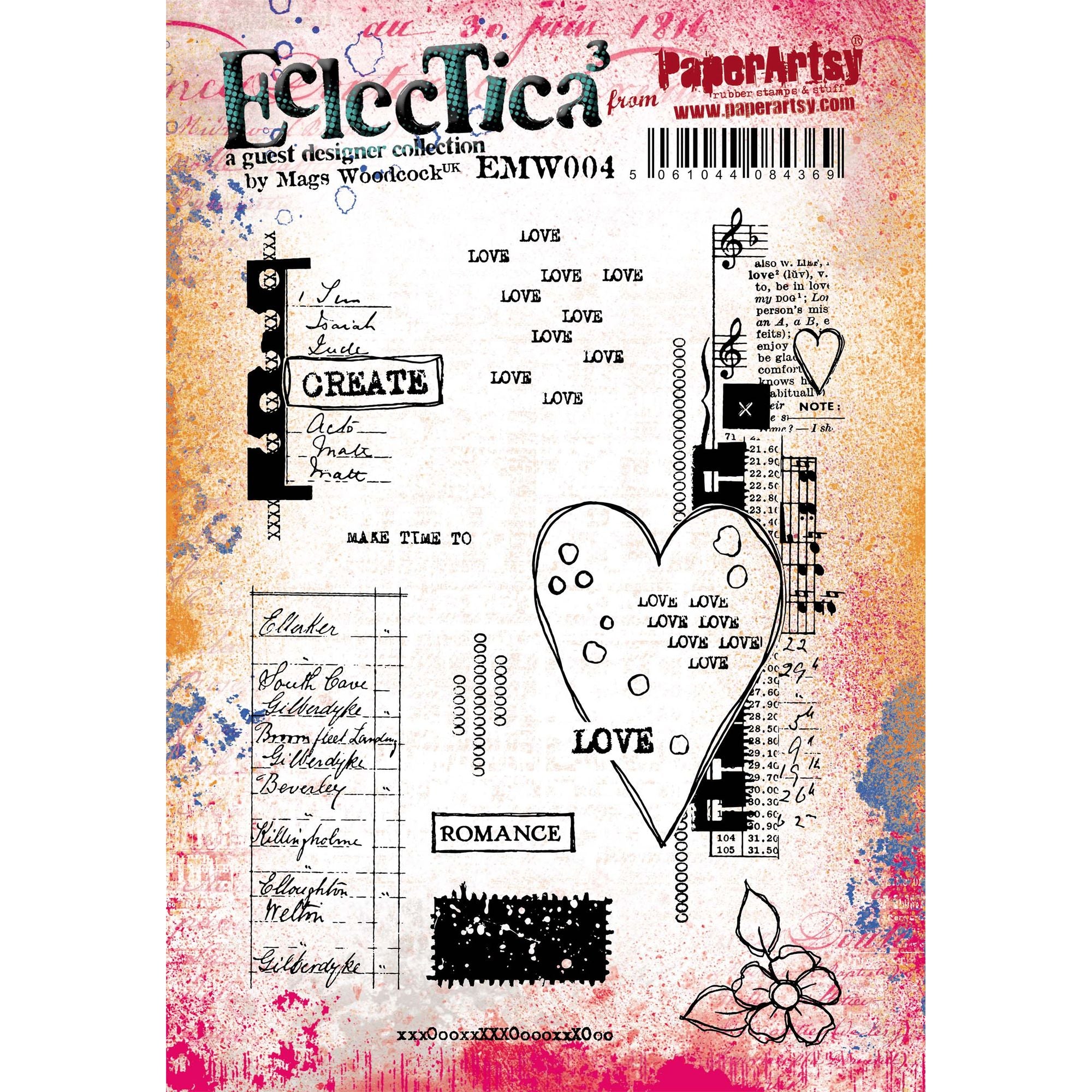 PaperArtsy Mags Woodcock Eclectica3 Cling Stamps emw004