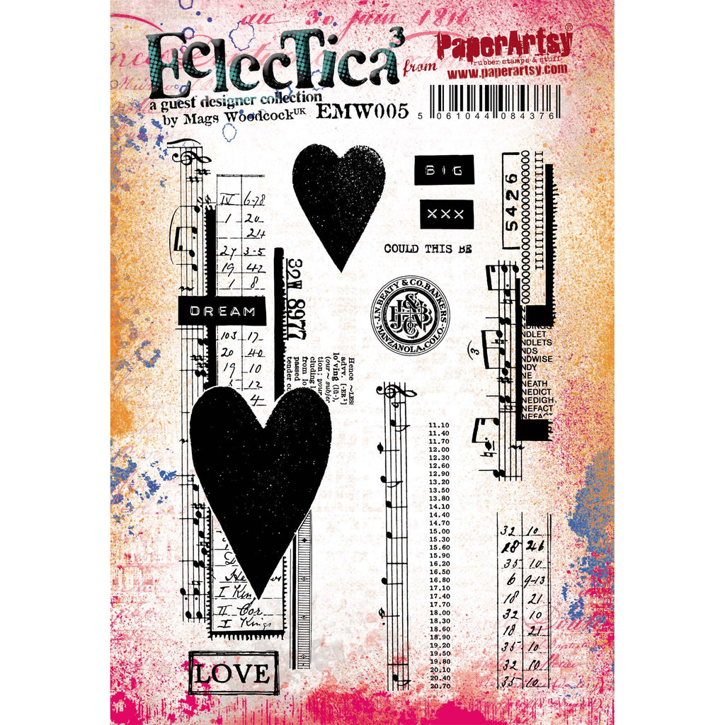PaperArtsy Mags Woodcock Eclectica3 Cling Stamps emw005