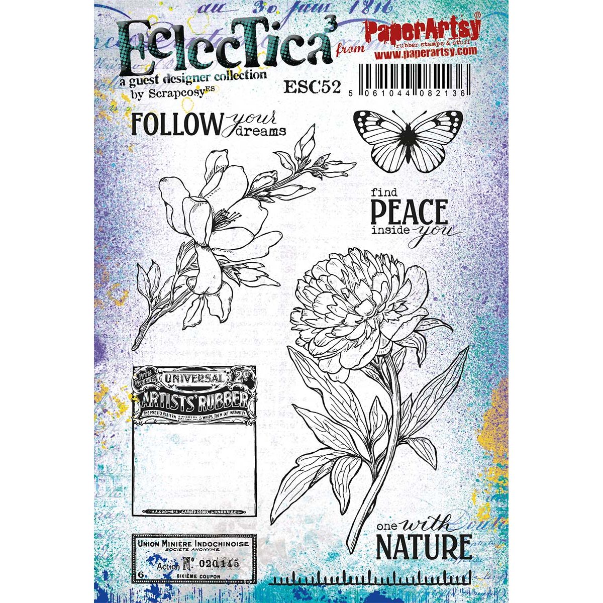 Paper Artsy Eclectica3 Scrapcosy Cling Stamps esc52