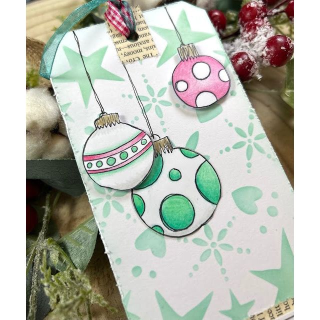 Paper Artsy JoFY Stencil ps478 ornaments